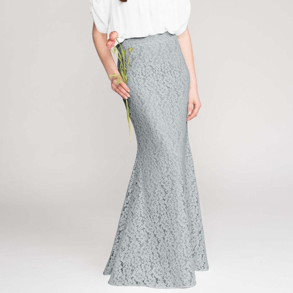 Grey Blue Vintage Lace Mermaid Skirt by Love Tanya